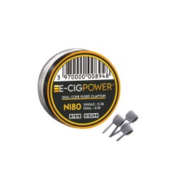  Wire - E-Cig Power - Ni80 Dual Core Fused Clapton- (Pack of 10)